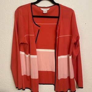 Exclusively Misook Open Front Cardigan